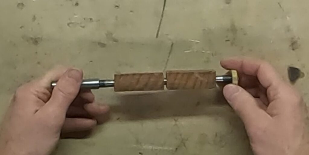 pen blanks on pen mandrel showing correct layout