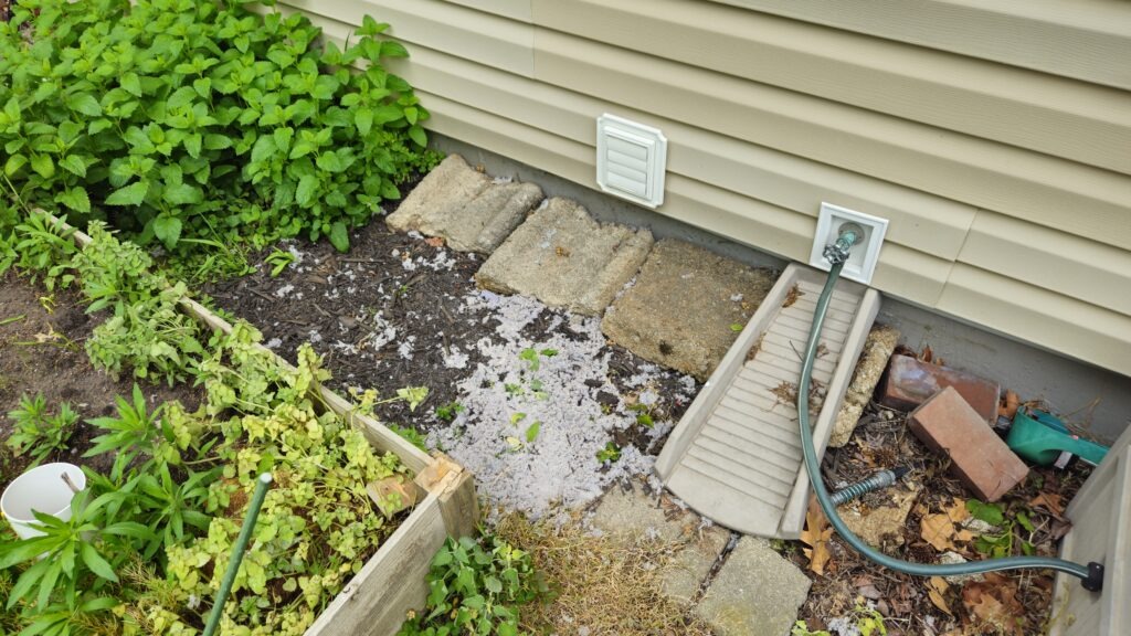 lint buildup inside dryer vent