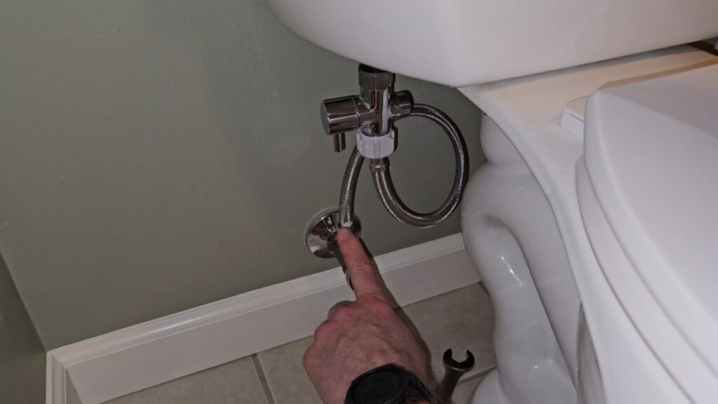 reconnect supply line to t-valve